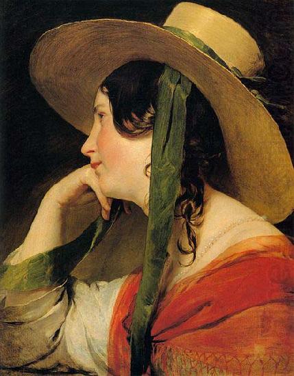 Friedrich von Amerling Girl in Yellow Hat china oil painting image